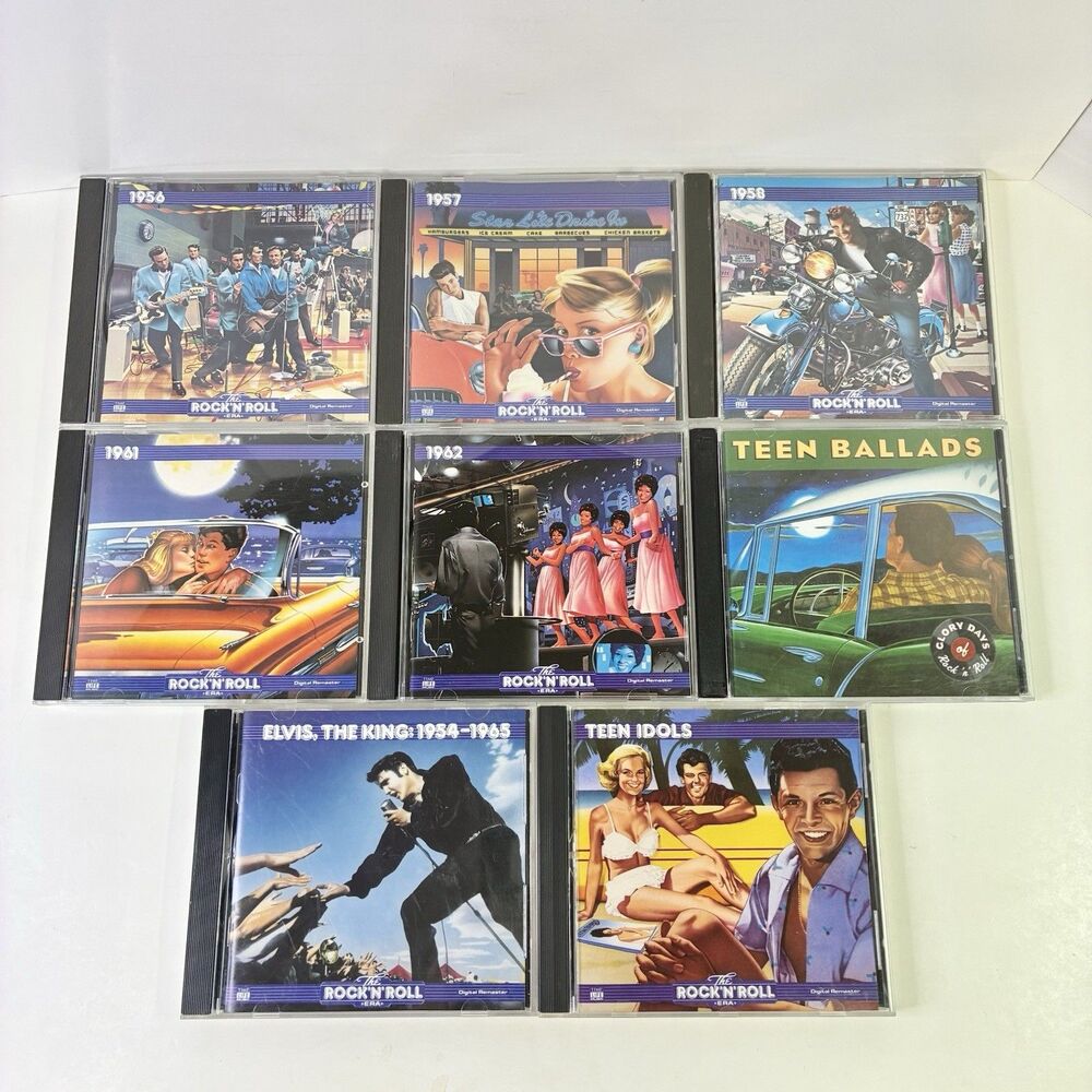 Time Life The Rock N Roll Era CD Lot of 8 1956, 57, 58, 61, 62 Elvis Teen Idols